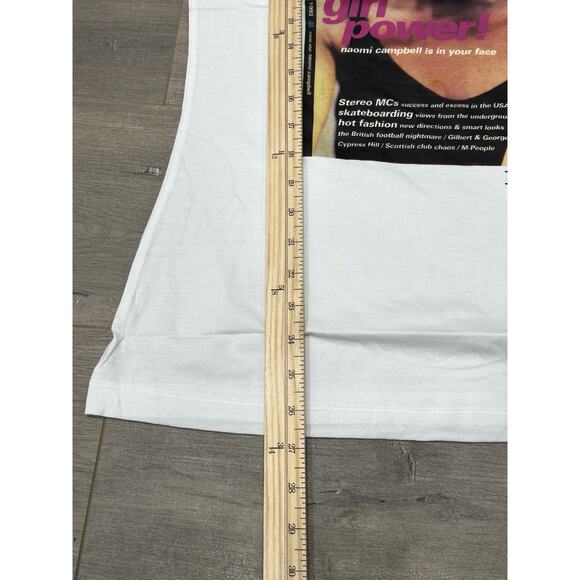 NWT FIORUCCI White Naomi Campbell Printed Graphic T-Shirt Cap Sleeve Size XS - Picture 5 of 10